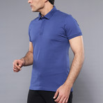 West Solid Short Sleeve Polo Shirt // Indigo (L)