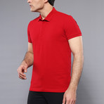 Woody Solid Short Sleeve Polo Shirt // Red (M)