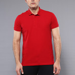 Woody Solid Short Sleeve Polo Shirt // Red (L)