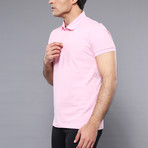 Sage Solid Short Sleeve Polo Shirt // Pink (XL)