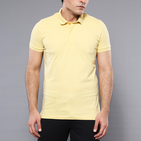 Reed Solid Short Sleeve Polo Shirt // Yellow (S)