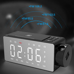 ROBOQI Wireless Charging Projector Clock + Bluetooth Speaker