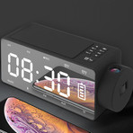 ROBOQI Wireless Charging Projector Clock + Bluetooth Speaker
