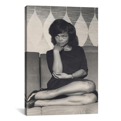 Eartha Kitt On A Sofa // Globe Photos, Inc. (18" W x 26" H x 0.75" D)