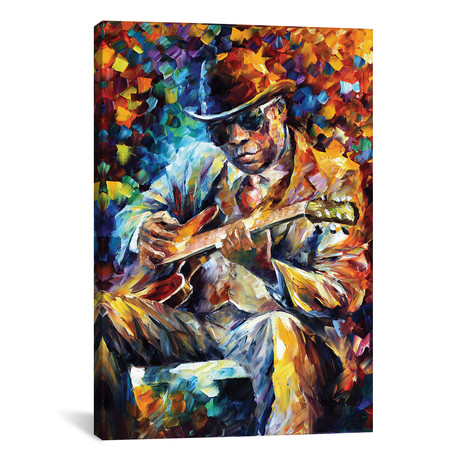 John Lee Hooker // Leonid Afremov (18" W x 26" H x 0.75" D)