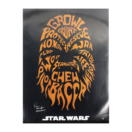 Peter Mayhew Signed Chewbacca Poster