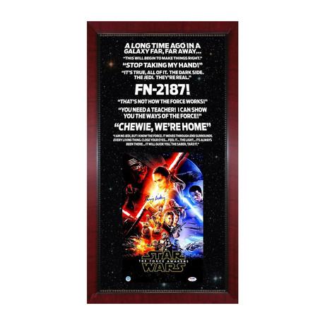 Daisy Ridley Signed Movie Quotes Framed Collage + Force Awakens Poster