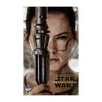 Daisy Ridley Signed The Force Awakens Close Up Movie Poster