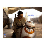 Daisy Ridley Signed Rey Close-Up With BB-8 Photo