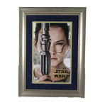 Daisy Ridley Signed The Force Awakens Close Up Movie Poster // Gold Frame