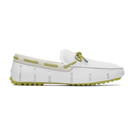 Braided Lace Lux Loafer // White + Green Oasis (US: 13)