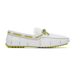Braided Lace Lux Loafer // White + Green Oasis (US: 8)