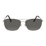 Montblanc Men's Ultra Lightweight Navigator Sunglasses // Silver + Gray