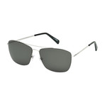 Montblanc Men's Ultra Lightweight Navigator Sunglasses // Silver + Gray