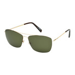 Montblanc // Men's Ultra Lightweight Navigator Sunglasses // Gold + Green