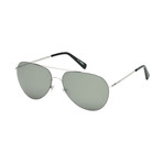 Montblanc Men's Ultra Lightweight Aviator Sunglasses // Silver + Mirror