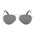 Montblanc Men's Ultra Lightweight Aviator Sunglasses // Silver + Mirror