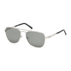 Montblanc Men's Classic Pilot Sunglasses // Silver + Gray