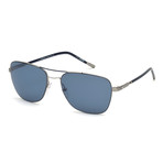 Montblanc // Modified Pilot Sunglasses // Silver + Blue