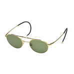 Montblanc // Round Retro Ear Wrap Sunglasses // Gold + Green