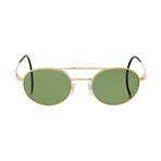 Montblanc // Round Retro Ear Wrap Sunglasses // Gold + Green