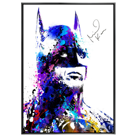 Michael Keaton Autographed Michael Ferrari Batman 31.5"×43.5" Framed Canvas Giclée