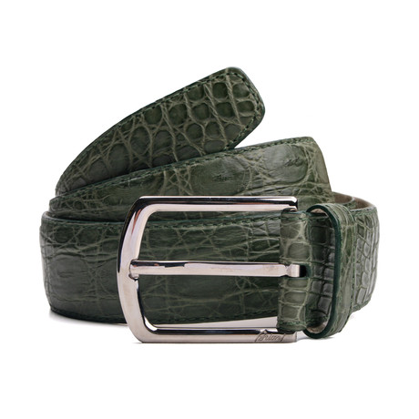 Lenny Leather Belt // Green (33" Waist)