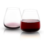 JoyJolt Black Swan Stemless Red Wine Glasses // 18.2 Oz // Set of 4