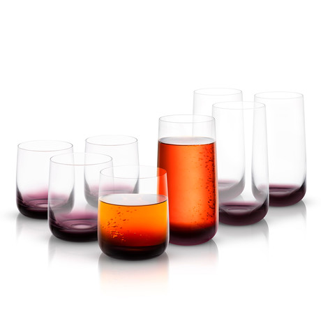 JoyJolt Black Swan Whiskey and Highball Glass collection // Set of 8