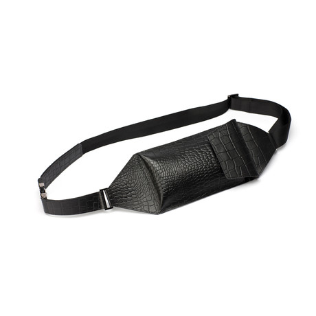 Cellphone Sling Bag // Black Croco