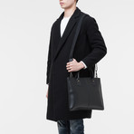 Flat Top Zip Tote // Black