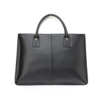 Flat Top Zip Tote // Black