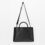 Flat Top Zip Tote // Black