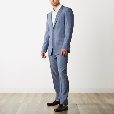 Bella Vita // Slim Fit Suit // Slate Blue Sharkskin (US: 40R)