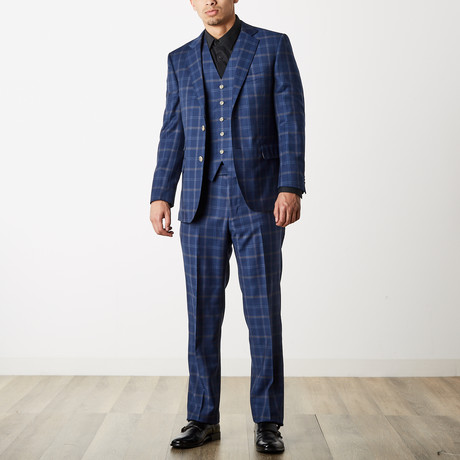 Via Roma // 3-Piece Classic Fit Suit // Blue Check (US: 40R)