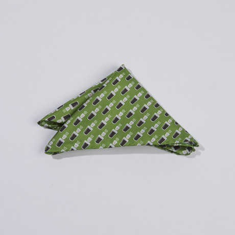 Irish Carbombs Pocket Square // Green