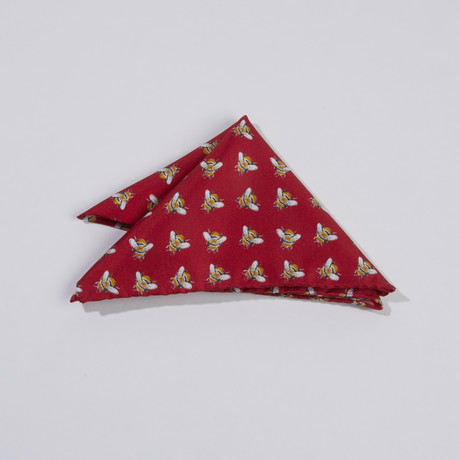 Buzzed Pocket Square // Red