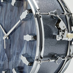 Ddrum Snare Drum Wall Clock 14" // Sparkle Blue + Blue Wave
