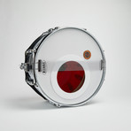 Slingerland Snare Drum Wall Clock 14" // Chrome + Red Wave