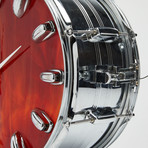 Slingerland Snare Drum Wall Clock 14" // Chrome + Red Wave