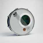 Stagg Snare Drum Wall Clock 14" // Blue + Blue Green Wave