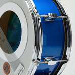 Stagg Snare Drum Wall Clock 14" // Blue + Blue Green Wave