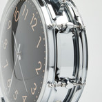 Mapex Snare Drum Wall Clock // Chrome + Black + Copper