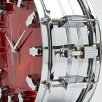 Tama Snare Drum Wall Clock 14" // Chrome + Red Wave