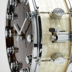 Pacific Snare Drum Wall Clock 14" // Brown Wave