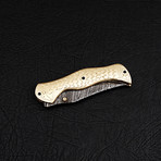 Damascus Liner Lock Folding Knife // 2753