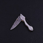 Damascus Liner Lock Folding Knife // 2761
