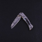 Damascus Liner Lock Folding Knife // 2763