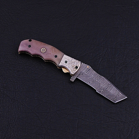 Damascus Tanto Folding Knife // 2764