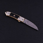 Damascus Liner Lock Folding Knife // 2765